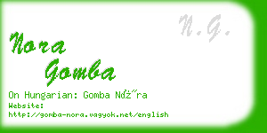 nora gomba business card
